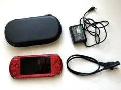 SONY PSP-3000 レッド 本体＋充電ケーブル＋ケース付 バッテリーなし