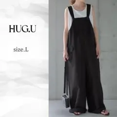 【美品】HUG.U ハグユー サロペット オーバーオール ブラック 黒 Lサイズのサムネイル