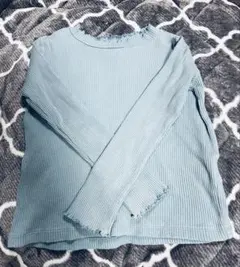 UNIQLO kidsライトブルー リブ編み 長袖カットソー 120