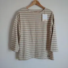新品 CYCLOベージュと白長袖Tシャツ ロンティ カットソー M