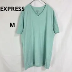 EXPRESS◇Vネック半袖Tシャツカットソー　ミントグリーン【M】春夏　薄手のサムネイル