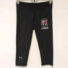 アンダーアーマー レギンス タイツ クロップド丈 ロゴ M 黒 ジム スポーツ