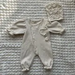 monbebe ロンパース＆ボンネット セット　退院着