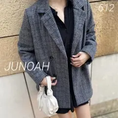 612 美品 JUNOAH ジュノア グレンチェックジャケット