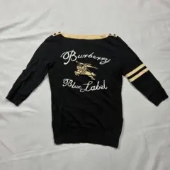 BURBERRY BLUE LABEL 七分袖 ニット コットン ロゴ 38のサムネイル