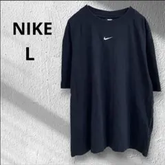 ◆Nike ナイキ　ブラック Tシャツ L ワンポイント　刺繍　黒