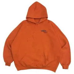 90sヴィンテージ・スウェットパーカー アメリカ 車 企業物 オレンジXL
