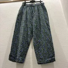 ジャーナルスタンダードラックス ワイド イージーパンツ S 花柄 総柄 青 緑