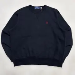 POLO Ralph Lauren スウェット ワンポイント 古着 黒 Lサイズのサムネイル