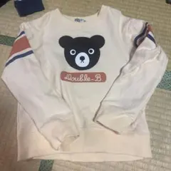double_B クマプリント 長袖トレーナー