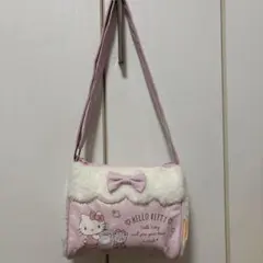 ハローキティ ファー付きショルダーバッグ　マイメロケース付き