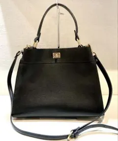 【美品】GIANNI NOTARO パネルスクエアバッグ 2way 黒