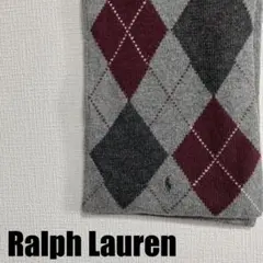 c*e様 格安ラルフローレングレーxアーガイル柄2WAYウールマフラー美品90s