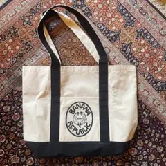 BANANA REPUBLIC トートバッグ ホワイト/ブラック