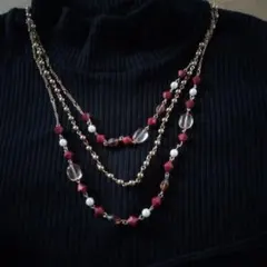 ロング　三連　ネックレス