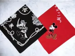 最終値引き☆ディズニード ミッキーマウス バンダナ　大判ハンカチ　2枚セット