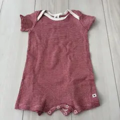 赤と白のストライプロンパース 6ヶ月用