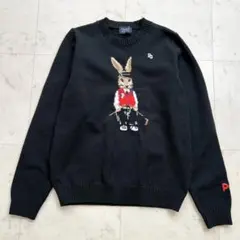 PEARLY GATES 上田桃子コラボ トラッドラビット柄クルーネックニット