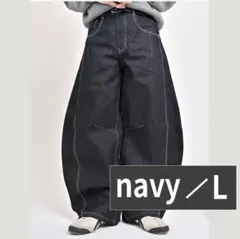 L2156　リジットバルーンデニム　L（navy）　地底人ONLINE