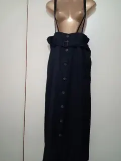 黒トレンチみたいなキャミワンピーススカートLサイズ春夏秋冬