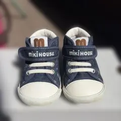 13.5センチ　Miki House ネイビー デニム風 スニーカー