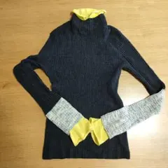 エンフォルド　ハイネックリブバイカラープルオーバー