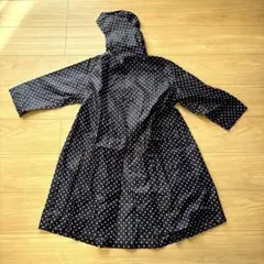 防水ネイビー・ドット柄レインコート 120cm