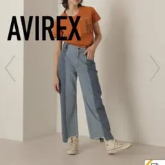 AVIREX バイカラー　ストレート　デニムパンツ