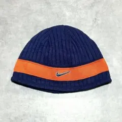 90s NIKE リバーシブル フリース ビーニー イリノイ カレッジ ニット帽のサムネイル