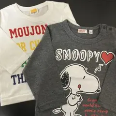 SNOOPY & MOUJONJON 長袖Tシャツ 80cm 2枚セット