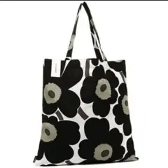 marimekko エコバッグ トートバッグ 花柄ブラック