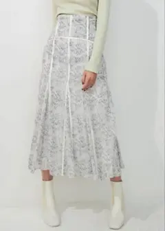 マーキュリーデュオ　コルセットパイピングフレアフラワースカート