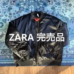 ZARA MAN MA-1 フライトジャケット ブラック　サテン