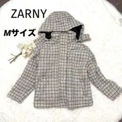 冬物処分【ザニー】フードつきジャケットコート マルチチェックキラキラ防寒Mサイズ