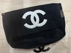 CHANEL シャネル ミニバッグ ポーチ ブラック×ホワイトロゴ チェーン