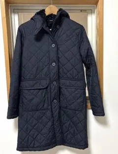 マッキントッシュ☆キルティングコート ロング☆ボア☆ネイビー