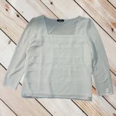 COMME CA ISM フリル長袖トップス ホワイト　L