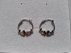 新品 蝶々のフープピアス シルバー925