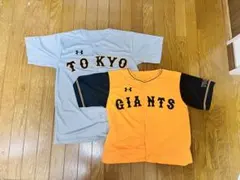 【新品未使用】アンダーアーマー 読売ジャイアンツ ブルー＆橙魂色 ２枚セット