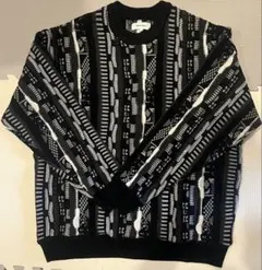 【超人気】MONO-MART 3Dニット ジャガード ストライプ ヴィンテージ風