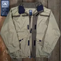 90s　NIKE ACG　テックジャケット　ワンポイント刺繍　ドローコード　茶