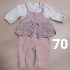 ebaby ロンパース カバーオール 星柄 ピンク イーベビー べべのサムネイル