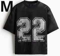 h&m ゲームシャツ ブラック メッシュ tシャツ