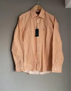 未使用品　The Scotch House オレンジ 幾何学模様 長袖シャツ M