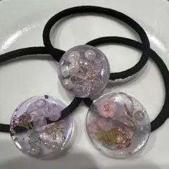 ハンドメイドNo.889 レジンヘアゴム❁⃘ノースポール、あじさい - メルカリ