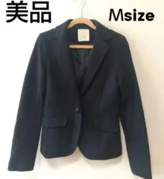 美品 レディース テーラード ジャケット 上着 長袖 ネイビー Ｍサイズ