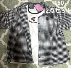 メゾピアノ新品新作タグ付き【接触冷感】ドットアップリケTシャツ150 