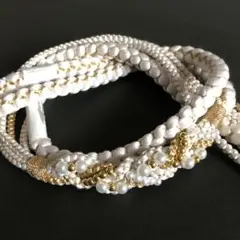 振袖用 帯締め 正絹 華やか‼︎ パール 飾り付き 47WH ※新品