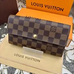 【美品】ルイヴィトン ダミエ サラ 長財布 折りたたみ N61734