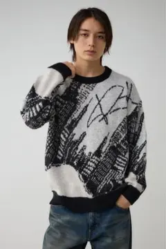 AZUL BY MOUSSY ビッグシティージャガードニット